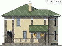 U-143-1P проект двухэтажного дома из газобетона размером 12 на 13  - вид слева