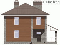 U-143-3P проект двухэтажного дома из газобетона размером 12 на 13  - вид справа