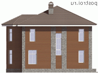U-143-3P проект двухэтажного дома из газобетона размером 12 на 13  - вид сзади