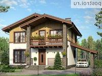 U-147-1P проект двухэтажного дома из газобетона с гаражом размером 10 на 10