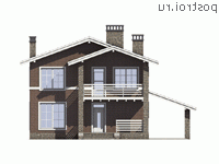 U-147-2P проект двухэтажного дома из газобетона с гаражом размером 10 на 10  - вид спереди