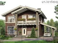 U-147-2P проект двухэтажного дома из газобетона с гаражом размером 10 на 10 