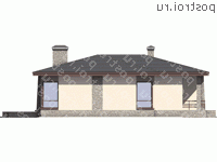 U-149-1P проект одноэтажного дома из газобетона размером 16 на 16 - вид справа