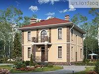 U-155-1P проект двухэтажного коттеджа из пеноблоков размером 15 на 11