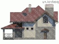 U-157-1P проект двухэтажного коттеджа из пеноблоков размером 11 на 10 - вид слева
