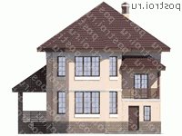 U-162-1K проект двухэтажного дома из кирпича размером 12 на 9  - вид спереди