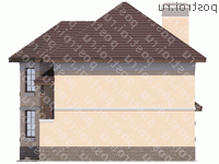 U-162-1K проект двухэтажного дома из кирпича размером 12 на 9  - вид слева