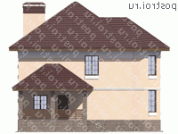 U-162-1K проект двухэтажного дома из кирпича размером 12 на 9  - вид справа