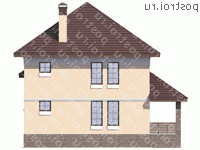 U-162-1K проект двухэтажного дома из кирпича размером 12 на 9  - вид сзади