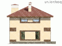U-163-1P проект двухэтажного дома из пеноблоков размером 10 на 13  - вид справа