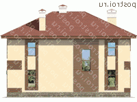 U-163-1P проект двухэтажного дома из пеноблоков размером 10 на 13  - вид сзади