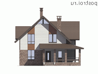 U-164-3P проект двухэтажного дома из пеноблоков размером 11 на 12  - вид спереди