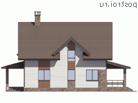 U-164-3P проект двухэтажного дома из пеноблоков размером 11 на 12  - вид справа
