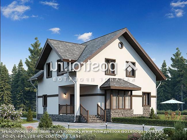 U-166-1P проект одноэтажного дома из пеноблоков с мансардой размером 11 на 12