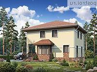 U-166-2P проект двухэтажного дома из пеноблоков размером 11 на 12