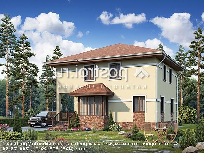 U-166-2P проект двухэтажного дома из пеноблоков размером 11 на 12