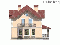 U-168-1P проект двухэтажного дома из пеноблоков размером 11 на 16  - вид справа