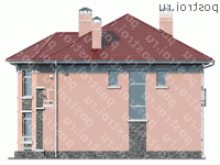 U-169-1P проект двухэтажного дома из пеноблоков размером 13 на 13 - вид слева