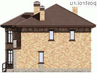 U-169-2P проект двухэтажного дома из пеноблоков размером 10 на 12  - вид слева