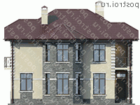 U-171-1P проект двухэтажного дома из пеноблоков размером 11 на 13 - вид спереди