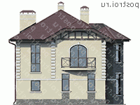 U-171-1P проект двухэтажного дома из пеноблоков размером 11 на 13 - вид справа