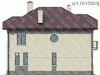 U-171-1P проект двухэтажного дома из пеноблоков размером 11 на 13 - вид сзади