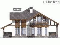 U-171-2K проект одноэтажного дома из кирпича с мансардой размером 13 на 11  - вид справа