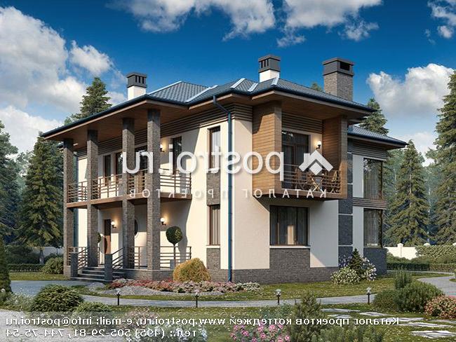 U-172-1P проект двухэтажного дома из пеноблоков размером 13 на 14