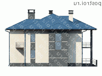 U-172-1P проект двухэтажного дома из пеноблоков размером 13 на 14 - вид справа