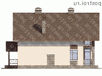 U-174-1P проект двухэтажного дома из пеноблоков размером 11 на 14 - вид слева