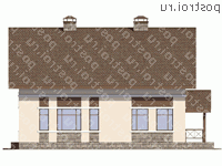 U-174-1P проект двухэтажного дома из пеноблоков размером 11 на 14 - вид справа