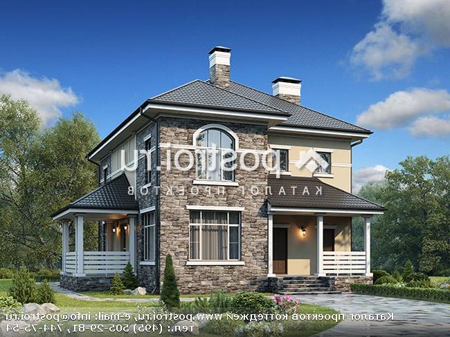 U-175-1P проект двухэтажного дома из пеноблоков размером 14 на 13