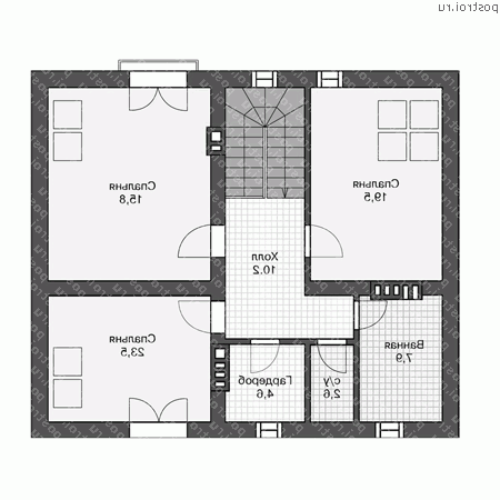 U-177-1P проект одноэтажного дома из пеноблоков с мансардой и гаражом размером 14 на 10  - мансарда
