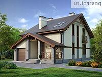 U-177-1P проект одноэтажного дома из пеноблоков с мансардой и гаражом размером 14 на 10 