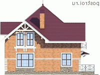U-185-2K проект двухэтажного дома из кирпича размером 11 на 11  - вид справа