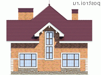 U-185-2K проект двухэтажного дома из кирпича размером 11 на 11  - вид сзади