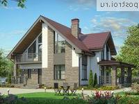 U-187-3P проект одноэтажного дома из пеноблоков с мансардой размером 12 на 12 