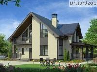 U-187-4P проект одноэтажного дома из пеноблоков с мансардой размером 15 на 12 