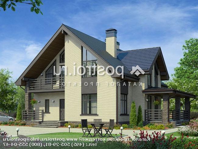 U-187-4P проект одноэтажного дома из пеноблоков с мансардой размером 15 на 12 