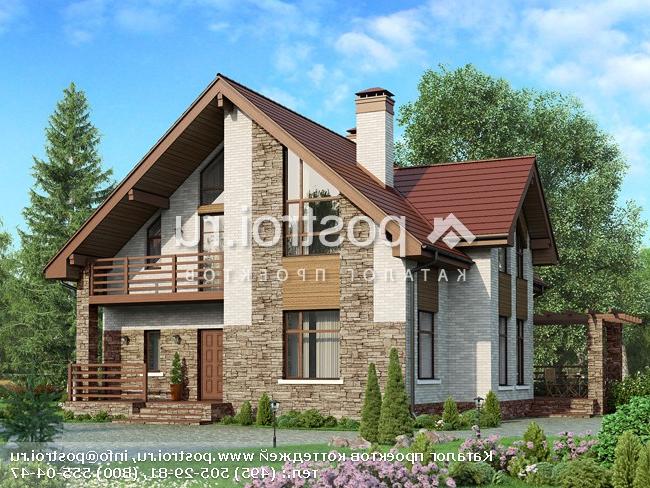 U-187-5P проект одноэтажного дома из пеноблоков с мансардой размером 15 на 12 