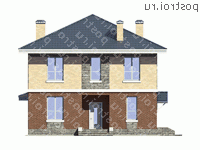 U-189-1P проект двухэтажного дома из пеноблоков размером 13 на 10 - вид спереди
