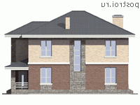 U-189-2K проект двухэтажного дома из кирпича размером 10 на 13 - вид справа