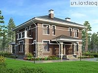 U-190-2P проект двухэтажного коттеджа из пенобетона размером 11 на 12