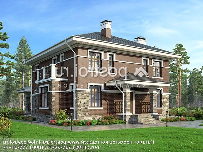 U-190-2P проект двухэтажного коттеджа из пенобетона размером 11 на 12