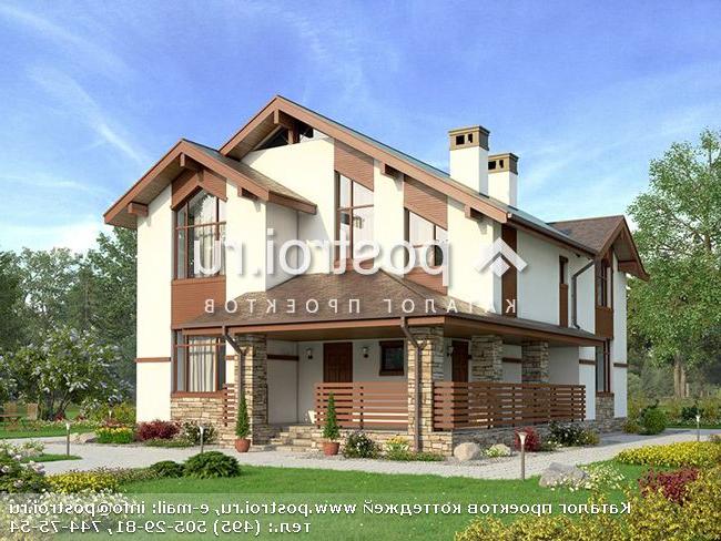 U-191-1P проект одноэтажного коттеджа из пенобетона с мансардой размером 15 на 11 