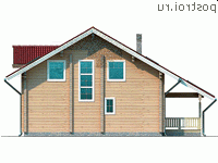 U-193-1D проект двухэтажного деревянного коттеджа из бруса размером 10 на 11  - вид справа