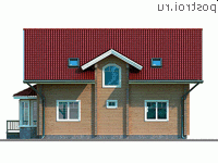 U-193-1D проект двухэтажного деревянного коттеджа из бруса размером 10 на 11  - вид сзади