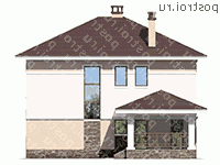 U-193-1P проект двухэтажного дома из пеноблоков размером 12 на 10 - вид спереди U-193-1P проект двухэтажного дома из пеноблоков размером 12 на 10 - вид спереди