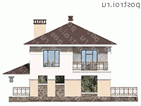 U-193-1P проект двухэтажного дома из пеноблоков размером 12 на 10 - вид слева U-193-1P проект двухэтажного дома из пеноблоков размером 12 на 10 - вид слева