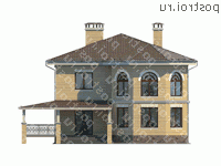 U-194-1K проект двухэтажного коттеджа из кирпича размером 14 на 11 - вид сзади U-194-1K проект двухэтажного коттеджа из кирпича размером 14 на 11 - вид сзади